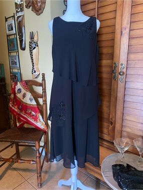 Positive Attitude Black Dress Formal three tier dress.
